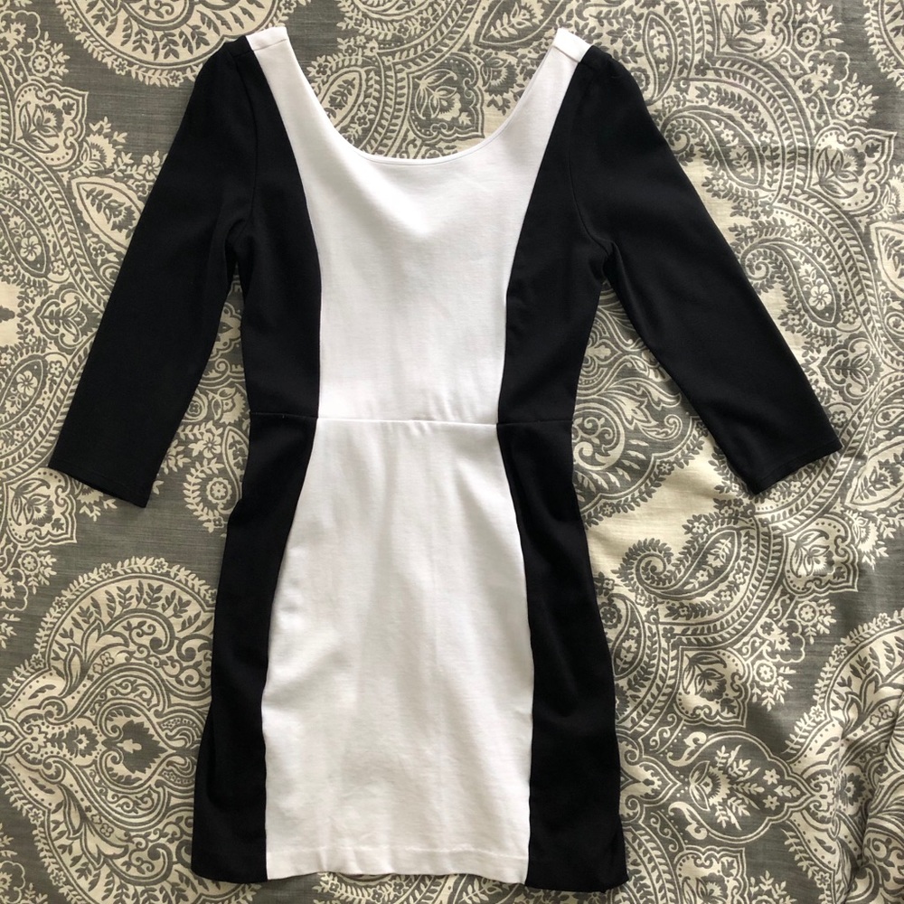 Express Black and White Bodycon Dress